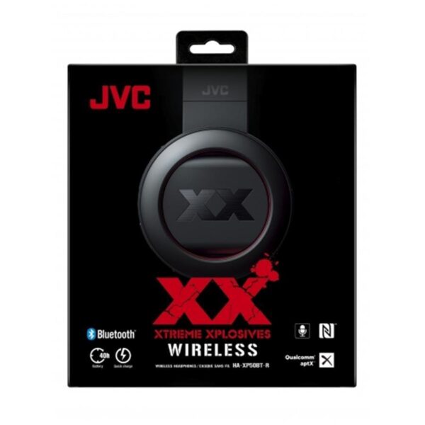 JVC - HA-XP50BT-R - Xtreme Xplosives Wireless Over-Ear Headphones - Bluetooth - Black