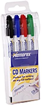 MEMOREX - CD and DVD Markers - Assorted - 4 Pack