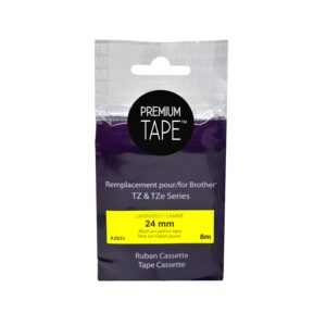 BROTHER - AZ651 - Black on Yellow Tape - 24mm