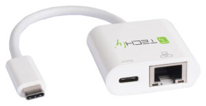 TECHLY USB C 3.1 to USB C and RJ45 Converter