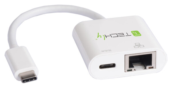 TECHLY USB C 3.1 to USB C and RJ45 Converter