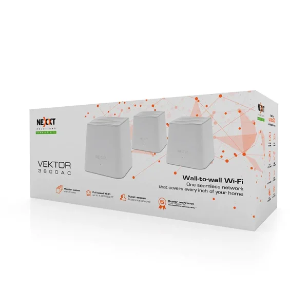 Nexxt Home Mesh Wireless System Vektor 3600-AC 3 Nodes