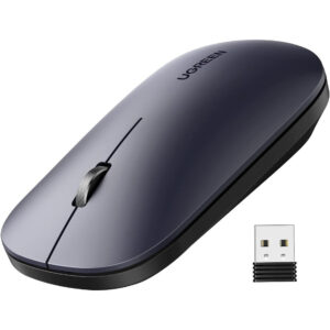 Portable Wireless Mouse - Gray Black