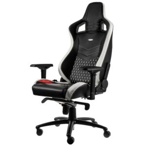 EPIC Gaming Chair - black/red/white - Real Leather